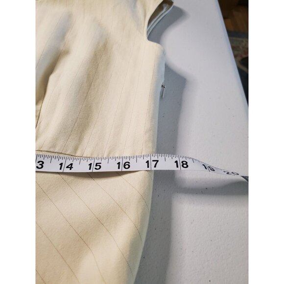 J. Jill Fit Flare Stone&Tan Striped Linen Blend Dress Womens Size 12 Feminine - Picture 13 of 16